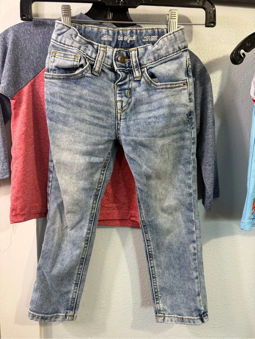 2 Jean & Shirt sets Marvel Blue and Red Mickey Basketball Tank Top for Kids